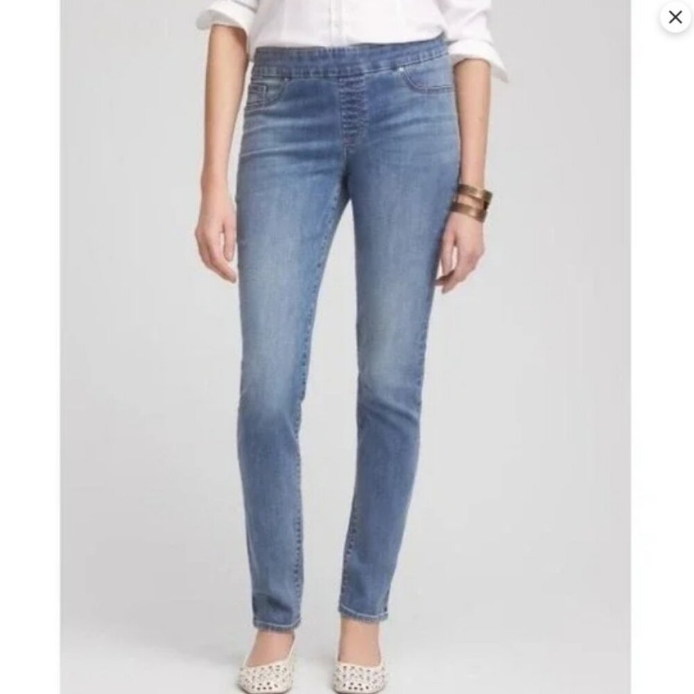 Chico's Medium Wash Pull On High Rise Jegging Jeans Size o.5 (US 6) #2278